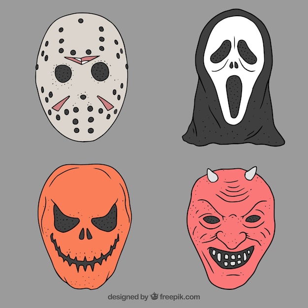 Vektor sammlung von spooky zeichen für halloween