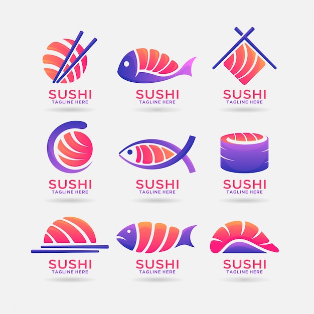 Sammlung von sushi-logo-design