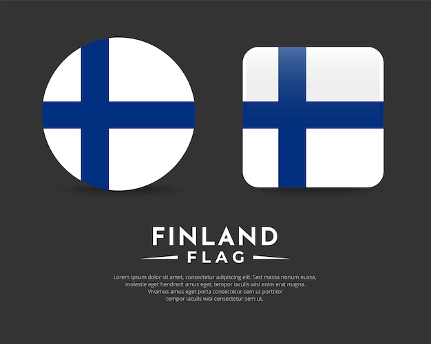 Sammlung von symbolen für das emblem der finnischen flagge finnland-flaggensymbol-symbolvektor