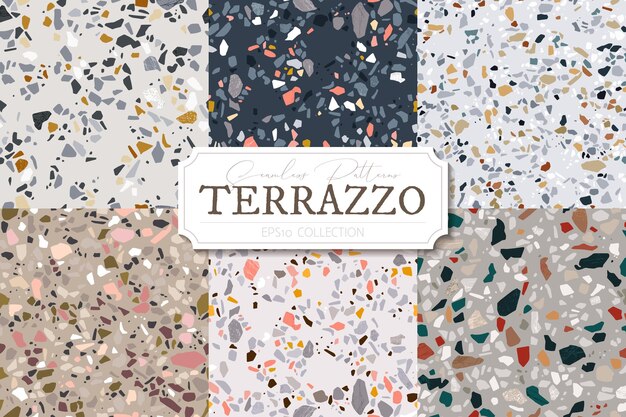 Sammlung von Terrazzo abstrakten Hintergrund gesetzt
