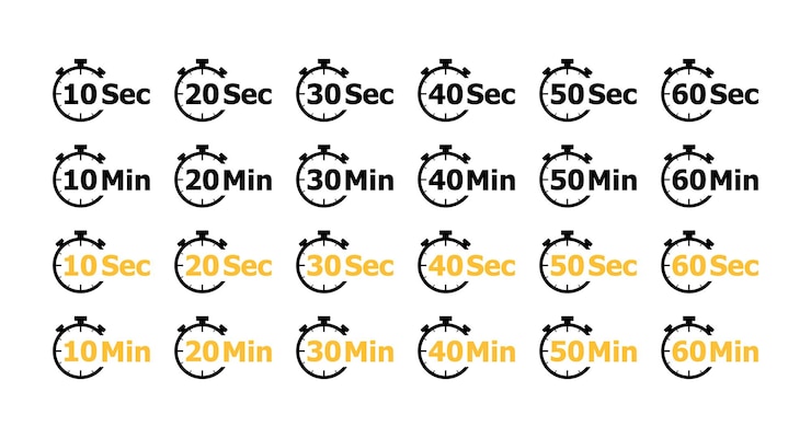 Vektor sammlung von timer-symbolen flachstil-vektor-symbole