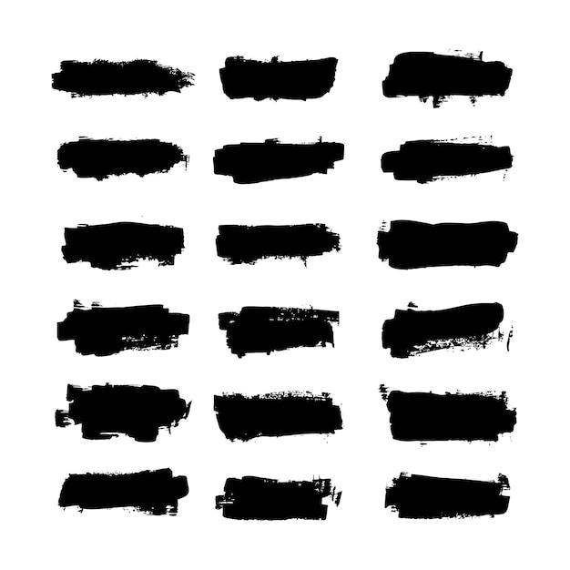 Sammlung von Tinte, Pinselstrichen, Tintensplatter und künstlerischen Designelementen Abstrakt-Vektor