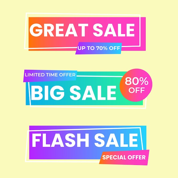 Sammlung von Verkaufsmarkierungen Besonderes Angebot Großverkaufsrabatt Bestpreis Mega-Verkaufs-Banner-Set