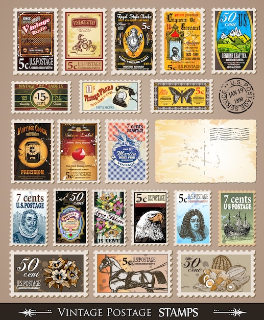 Sammlung von Vintage Briefmarken