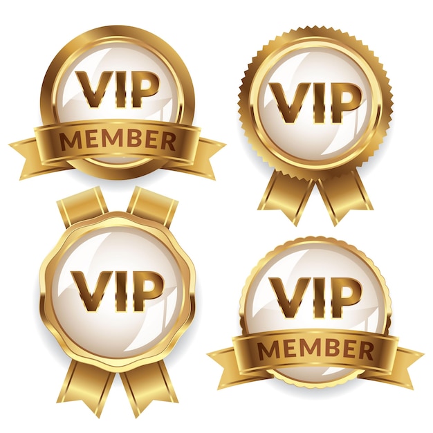 Sammlung von VIP-Mitgliederabzeichen