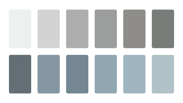 Sammlung von weichen Tonfarben Schatten Hintergrunddesign Vektor Luxusfarben Swatch Trendfarben