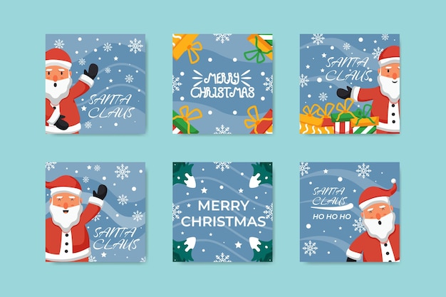 Sammlung von Weihnachtsposts mit Weihnachtsmann