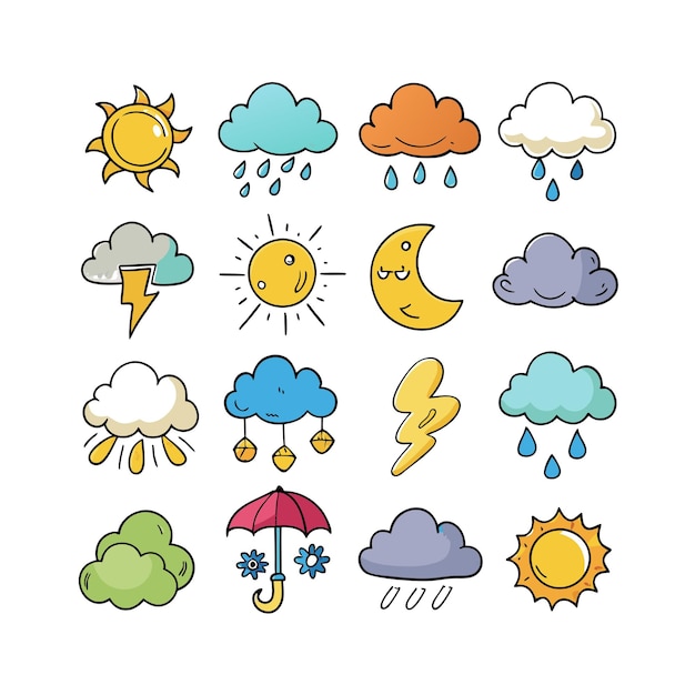 Sammlung von Wetter-Ikonen für Websites und mobile Anwendungen