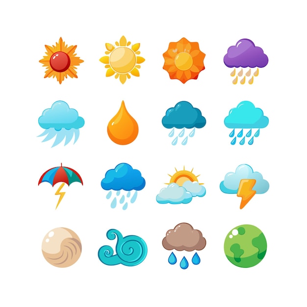 Sammlung von Wetter-Ikonen für Websites und mobile Anwendungen