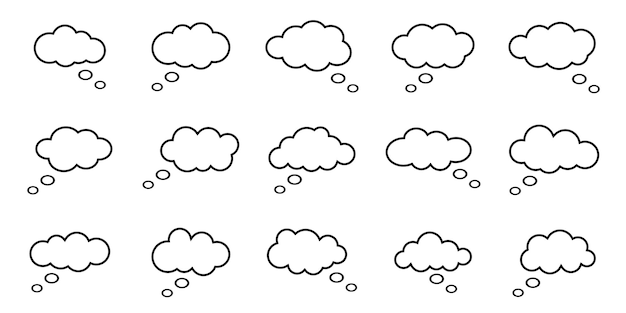 Sammlung von Wolken-Sprachblasen Vektorillustration