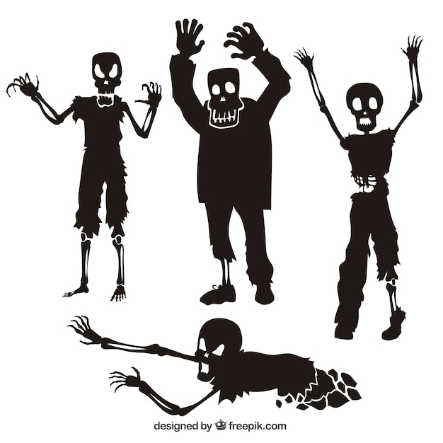 Vektor sammlung von zombie-silhouetten