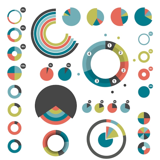 Vektor sammlungen von flachen designvorlagen für infografiken.