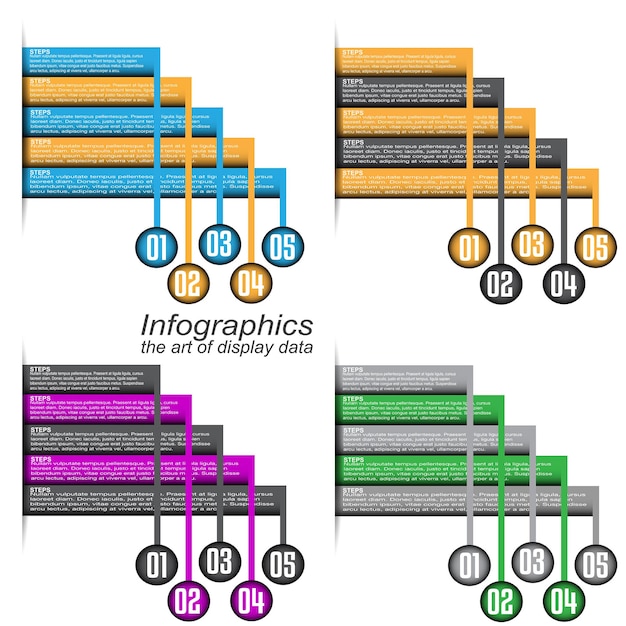 Vektor sammlungs-infographik-vorlage für moderne datenvisualisierung und -klassifizierung und -statistik