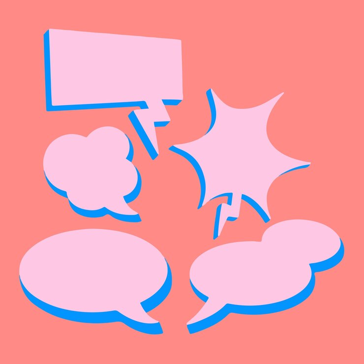 Sammlungs-Satz des rosa leeren Sprechblasen-Textes mit unterschiedlicher Form-flacher Vektor-Illustration