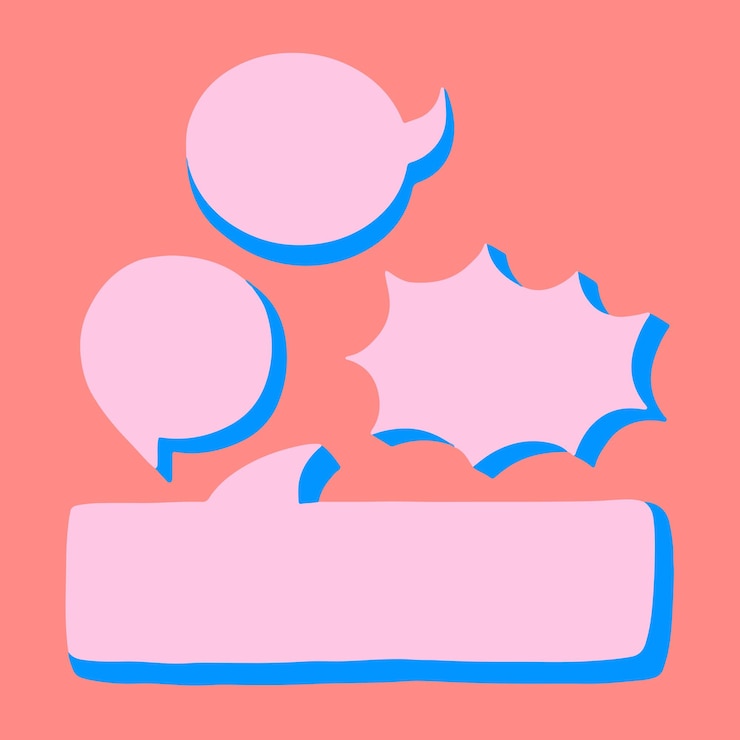 Vektor sammlungs-satz des rosa leeren sprechblasen-textes mit unterschiedlicher form-flacher vektor-illustration