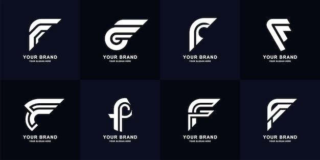 Sammlungsbuchstabe f oder ff-monogramm-logo-design