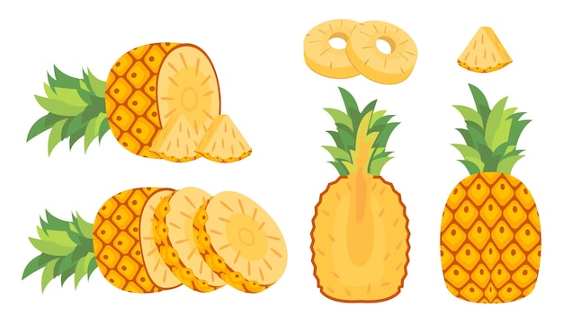 Sammlungssatz des karikaturfrucht-ananasgegenstandes