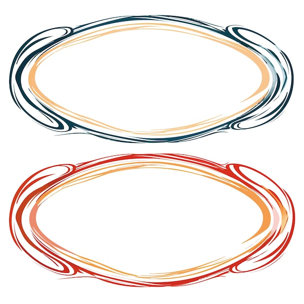 Sammlungssatz von vektorkringeln mit ovalem rahmen