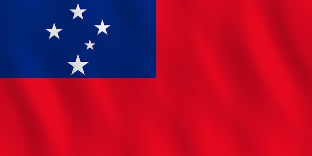 Samoa-Flagge mit wehender Wirkung, offizielle Proportion.