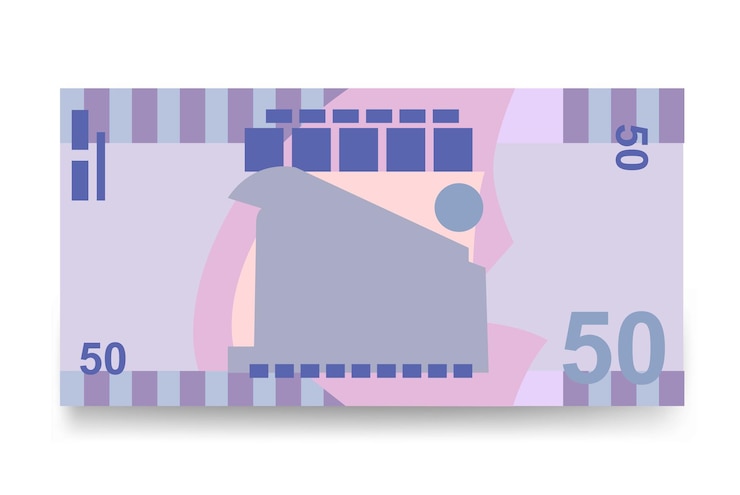 Vektor samoanische tala-vektorillustration samoa-geldsatz-bündelbanknoten papiergeld 50 wst