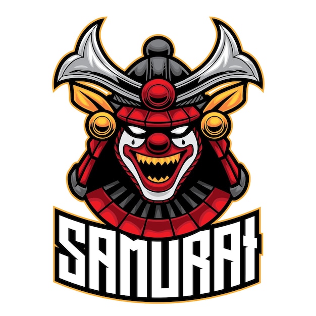 Samurai clown esport logo