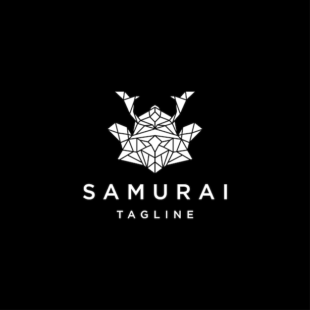 Samurai geometrische Logo-Symbol-Design-Vorlage