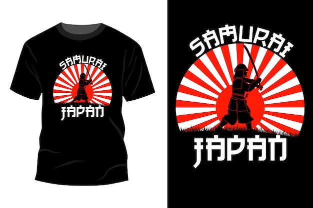 Samurai japan t-shirt mockup design vintage retro