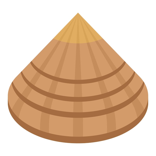Samurai-kegelhut-symbol isometrisches samurai-kegelhut-vektorsymbol für webdesign isoliert auf weißem hintergrund