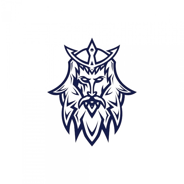 Samurai-kopf-esport-logo-design mit modernem illustrationskonzeptstil