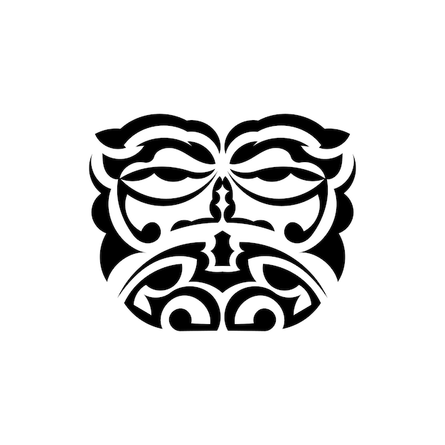 Samurai-maske traditionelles totem-symbol schwarzes tattoo im samoanischen stil isolierte vektorillustration