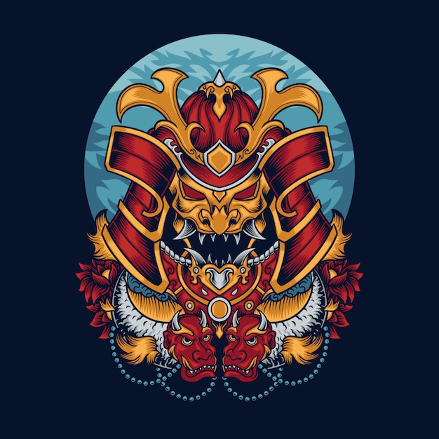 Samurai-masken-illustration