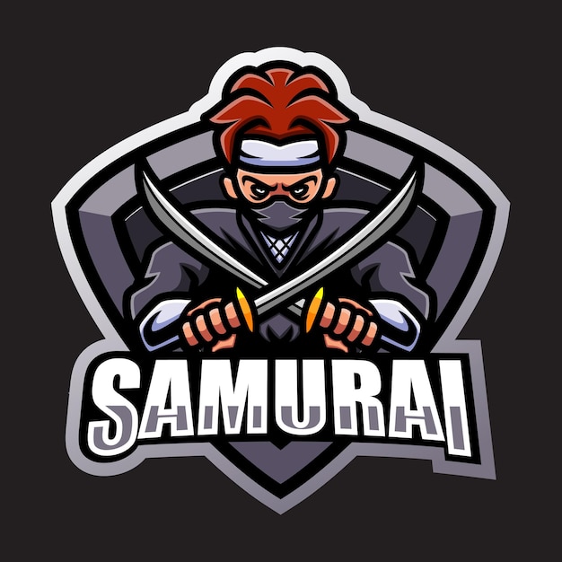 Samurai-maskottchen-esport-logo-design