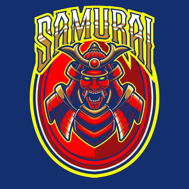 Samurai maskottchen logo vorlage für esport und sport logo team