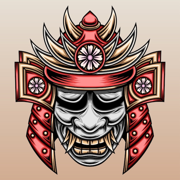 Samurai mit hannya-maske.