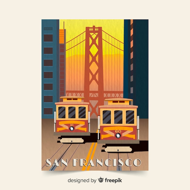 San francisco retro werbe flyer vorlage