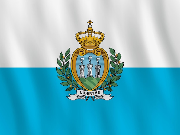 San marino flagge mit wehender wirkung, offizielle proportion.