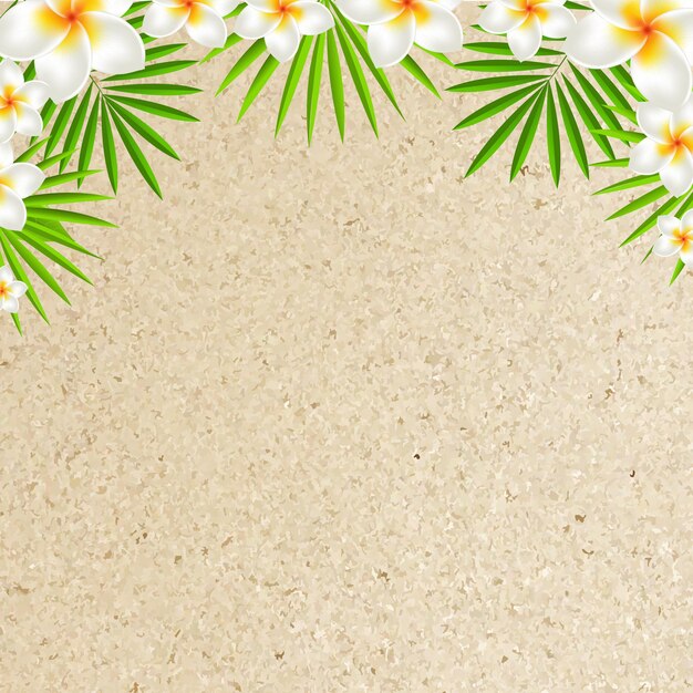 Sand hintergrund mit frangipani, mit gradient mesh,