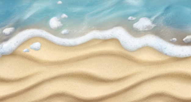 Sand und Welle. Strand realistischer Hintergrund