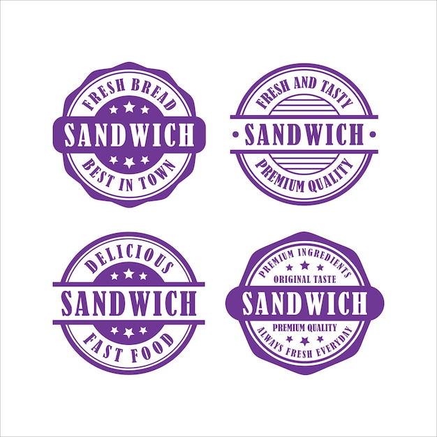 Vektor sandwich briefmarken design kollektion