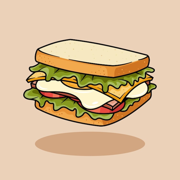 Vektor sandwich die illustration