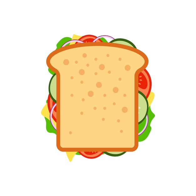 Sandwich-Snack-Fast-Food-Fleischbällchen-Unterverpackung und traditioneller Schinken und Käse auf Toast. Vektor-Clip-Art-Illustration
