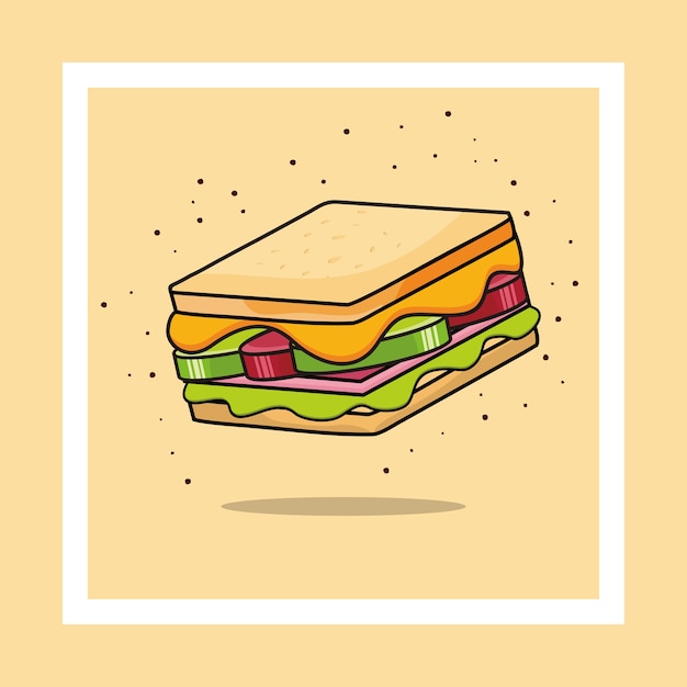 Vektor sandwich-symbol. sandwichillustration.