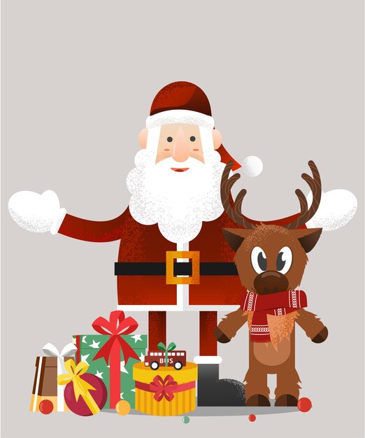 Sankt mit Ren Weihnachtspostkarte