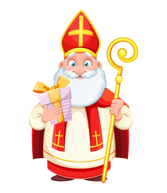 Sankt nikolaus oder sinterklaas frohe weihnachten  Premium-Vektor
