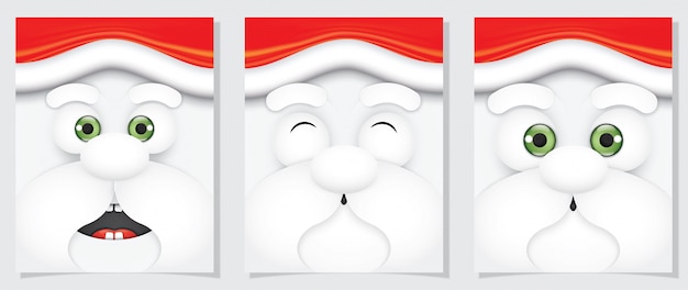 Santa claus cute cartoon-stil des gesichtsausdrucks.