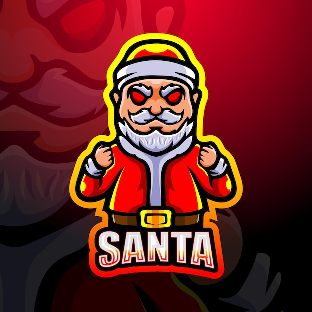 Santa claus maskottchen esport illustration