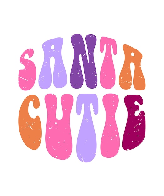 Vektor santa cutie frohe weihnachten schriftzug designs. frohe weihnachten und ein frohes neues