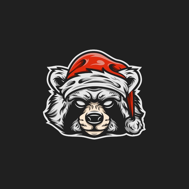 Santa racoon maskottchen abbildung