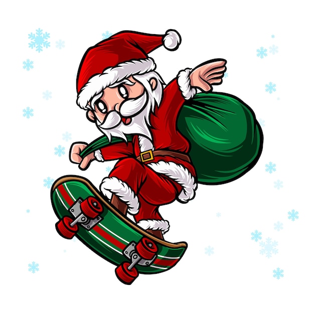 Santa skateboarding