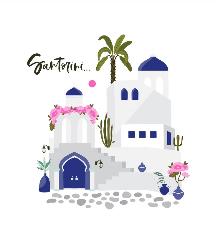 Vektor santorini altstadt.